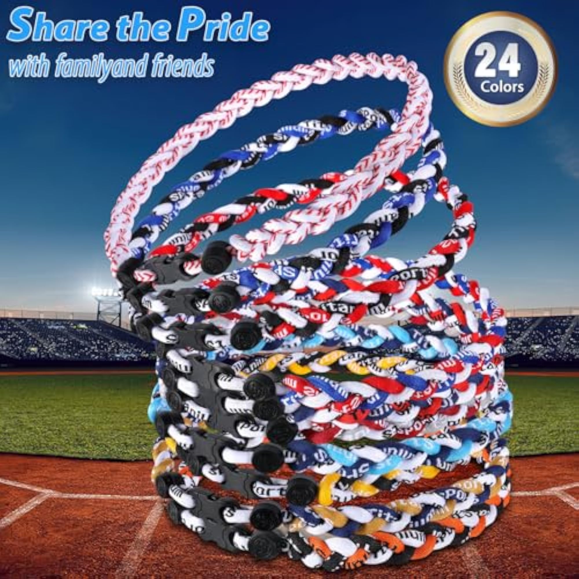 12 Pack Baseball Necklace Team Gift for Fans