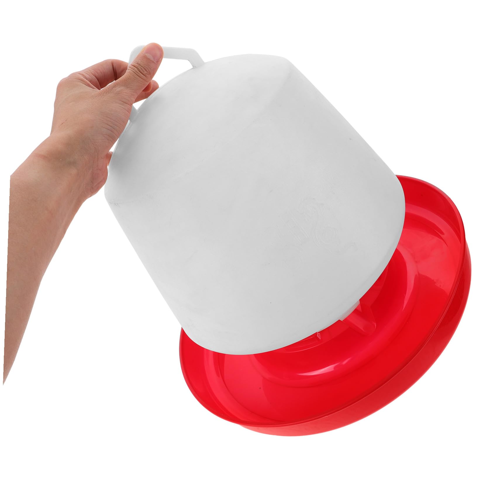 Didiseaon Mangiatoia per Galline in Plastica Bianca Protezione Solare e Installazione Comoda, Design Creativo per Alimentazione Pollame All'aperto, Vasca Pratica e Resistente