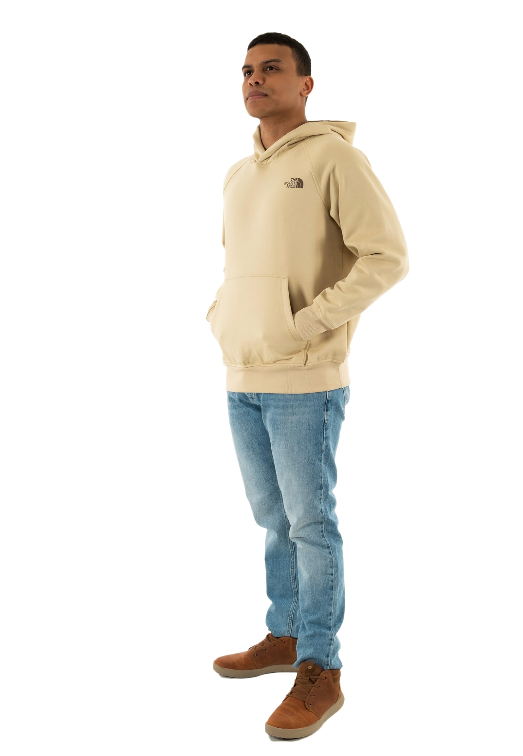 THE NORTH FACE NF0A89F9B2O M Raglan Box NSE Hoodie Sweatshirt Herren Gravel/Smokey Brown Größe L