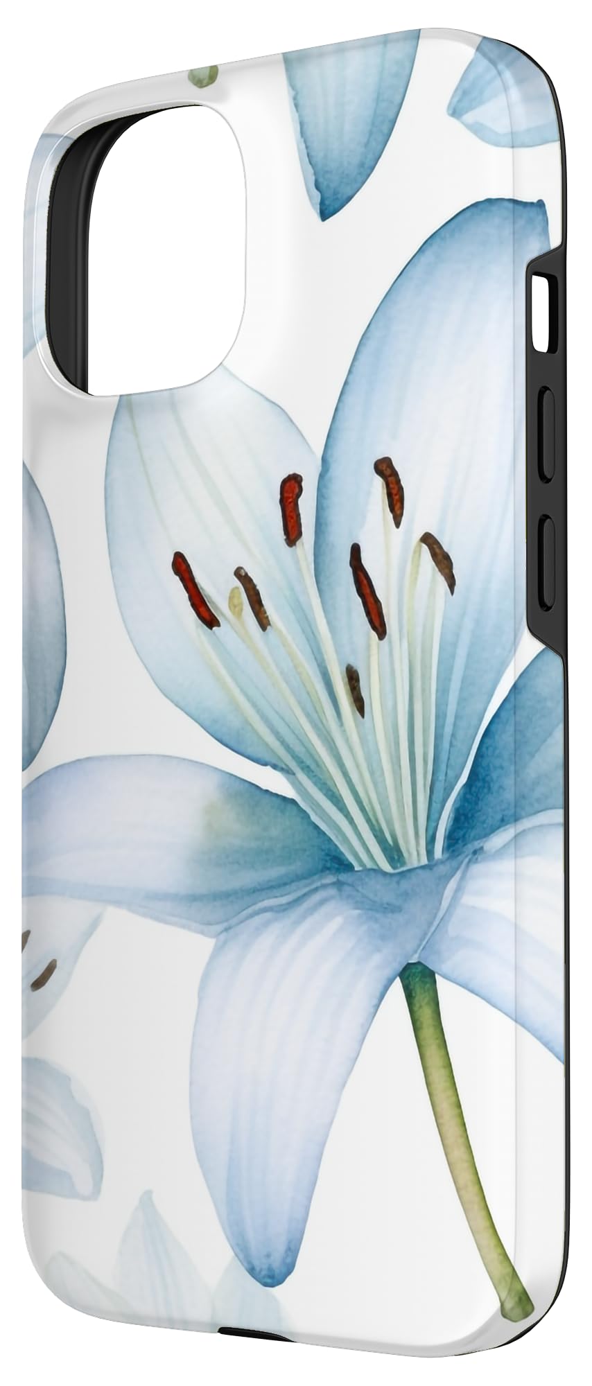 Amazon.com: Cute Lilies Pattern Baby Blue Lily Flower Case for