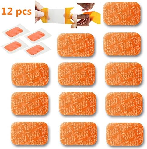 12PACK PAD Gel Pads Replacement for Abdominal Toning Belt, EMS AB Trainer, Waist Trimmer Belt,ABS Toner Body Muscle Trainer (12PCS)