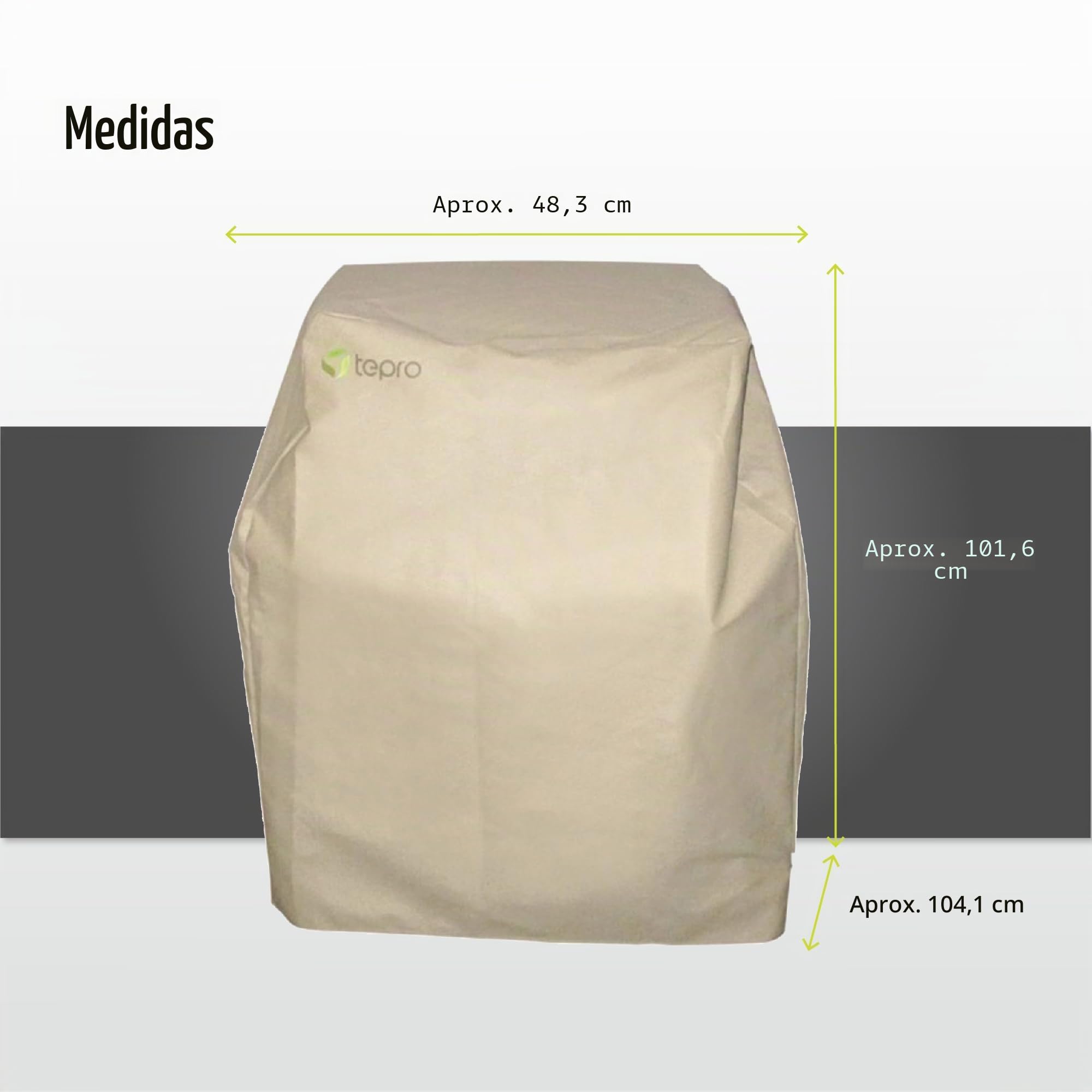 Tepro funda protectora 8600 para tepro Barbacoa de carbón Toronto, color beige, 48,3 x 104,1 x 101,6 cm