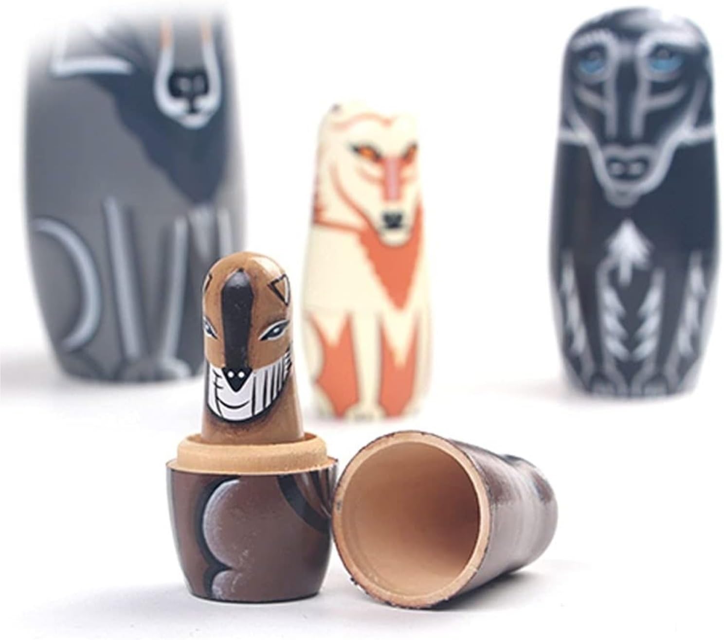 Rosyjskie Matryoshka 5 sztuk zagnieżdżająca lalka drewniana Matrioszka zwierzęca na boże narodzenie prezent urodzinowy dekoracja wnętrz Lalka Matrioszka