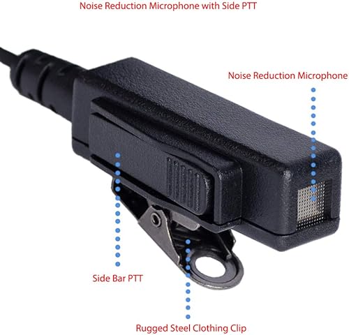 Miniatura 2 de XPR3300e Auricular PTT Mic para Motorola XPR3500 XPR3500e XPR3000 XPR3300 Walkie Talkie Radio de 2 vías con 2 cables de vigilancia de seguridad tubo