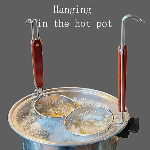 Miniatura 6 de Colador de pasta de acero inoxidable microperforado con asa, colador de fideos para albóndigas de alimentos, cesta de pasta de fideos colados, 2