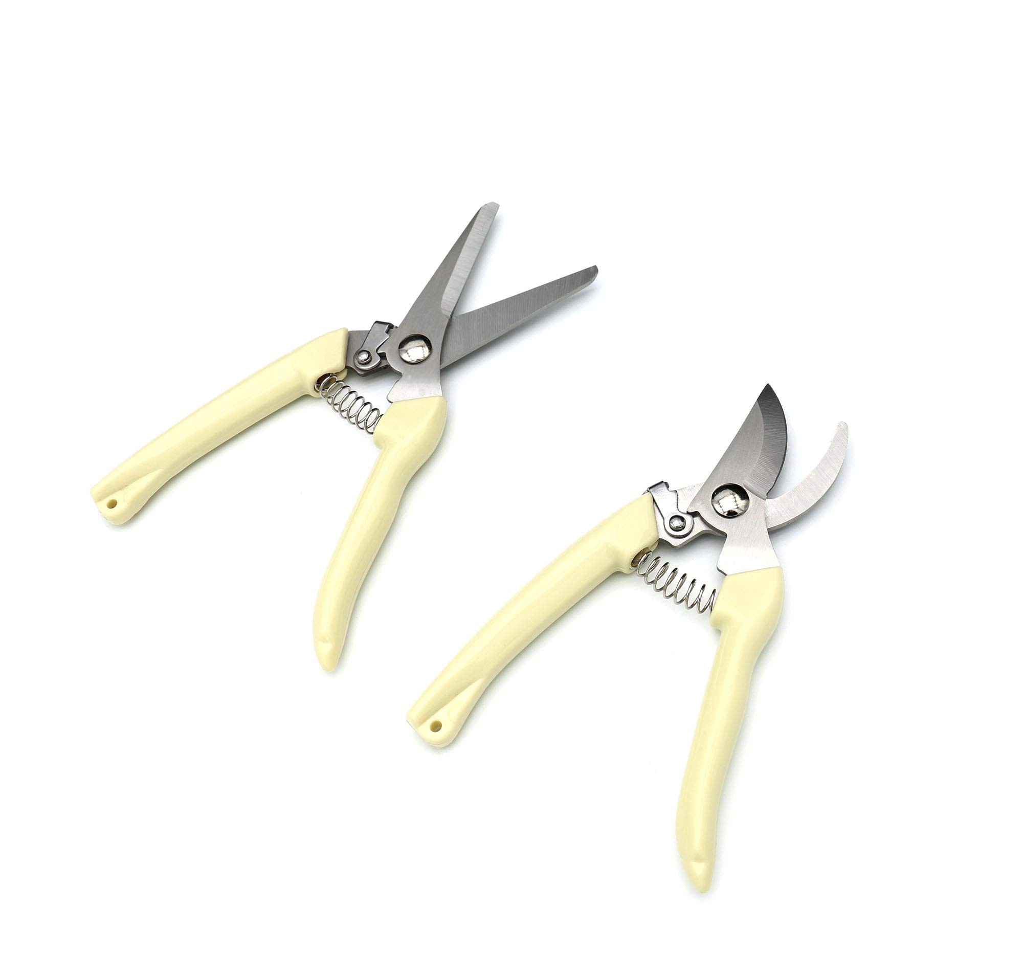 Anmeilexst2Pcs Gardening Equipment, Flowers, Branches, Trimming Scissors, Stainless Steel Blade Scissors (Ivory White)
