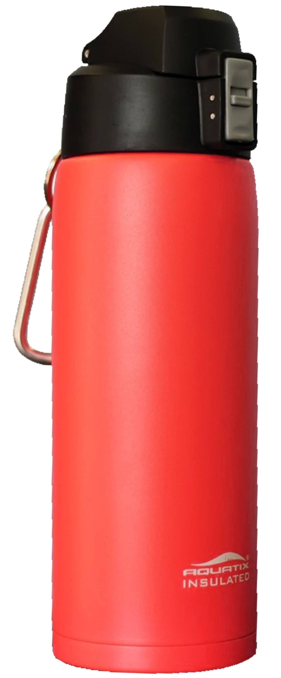 Aquatix Sport-Trinkflasche aus reinem Edelstahl, doppelwandig, vakuumisoliert, mit praktischem Klappverschluss, hält Getränke 24 Stunden kalt, 6 Stunden heiß