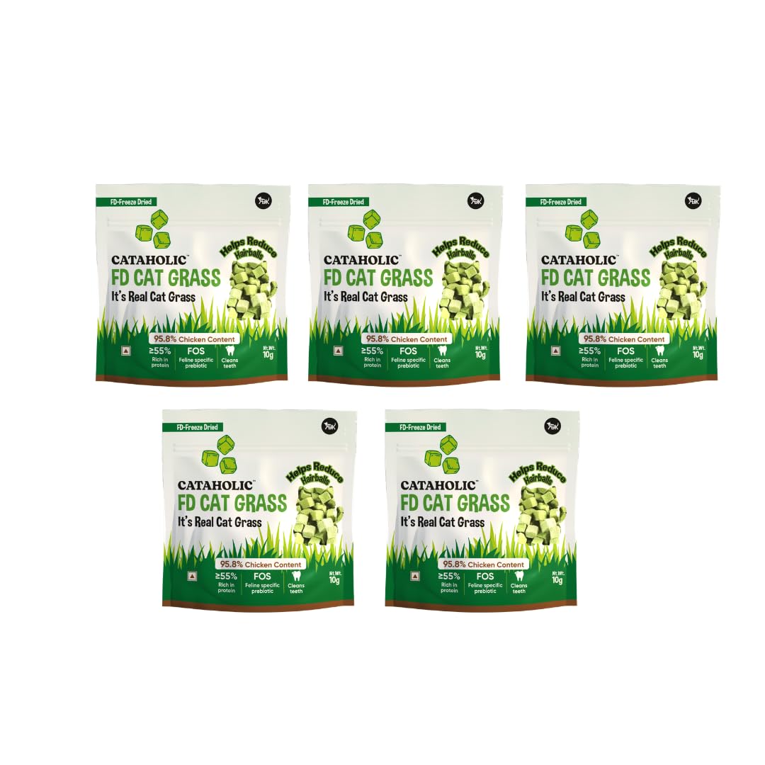 Cataholic FD Cat Grass Granules 10g (Pack of 5) | Natural Hairball Control Supplement | Digestive Support for Adult Felines & Kittens | Indoor Pet Grass for Daily Wellness & Healthy Digestion-image-42