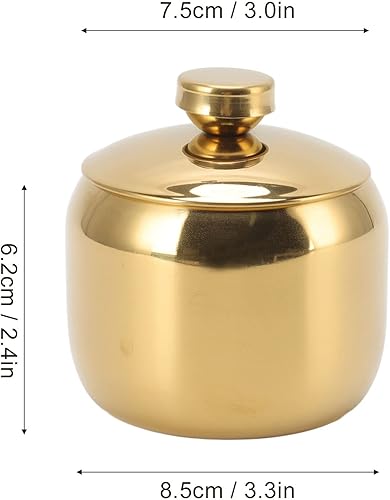 Miniatura 6 de Olla de condimentos de acero inoxidable y tarro de condimento a prueba de polvo, contenedor de almacenamiento con tapa, ollas para especias, sal,