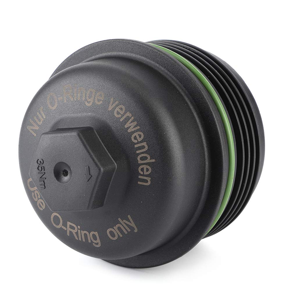 Cubierta de la tapa de la carcasa del filtro de aceite del motor Reemplazo directo OEM 057115433A Plástico ABS duradero Negro a temperaturas extremas debajo del capó para Phaeton