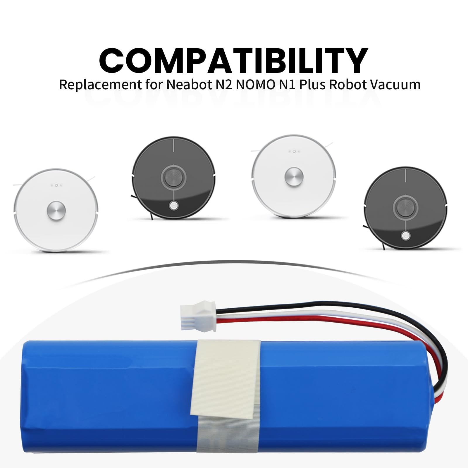 ANTIEE Batteria 5600mAh 14.4V Per Aspirapolvere Robot Neabot N2 E NOMO N1 Plus, Ricambio Li-Polimeri, Durata 90-120 Min - 5