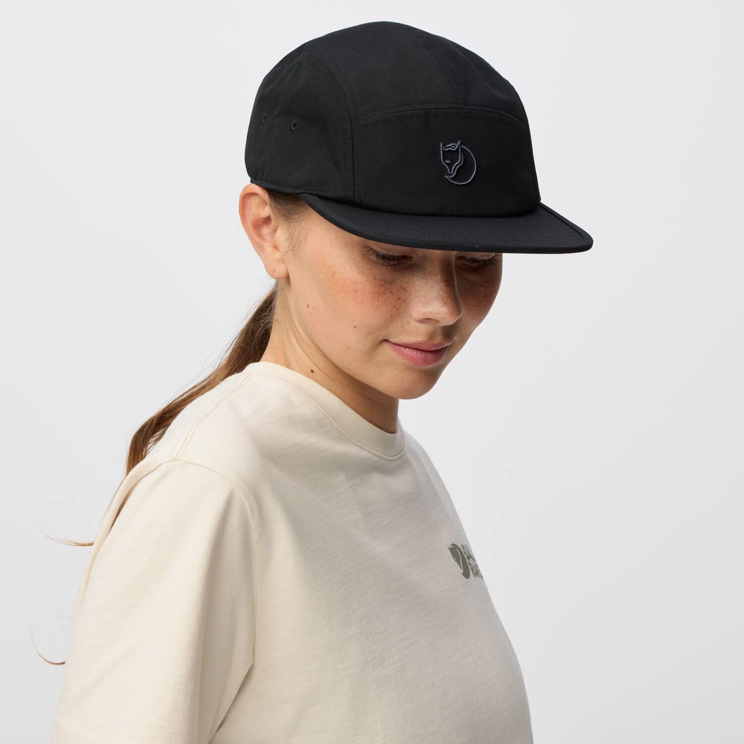 Fjällräven Czapka z daszkiem Flat Brim, czarna, S-M Mixed, czarny, S/M