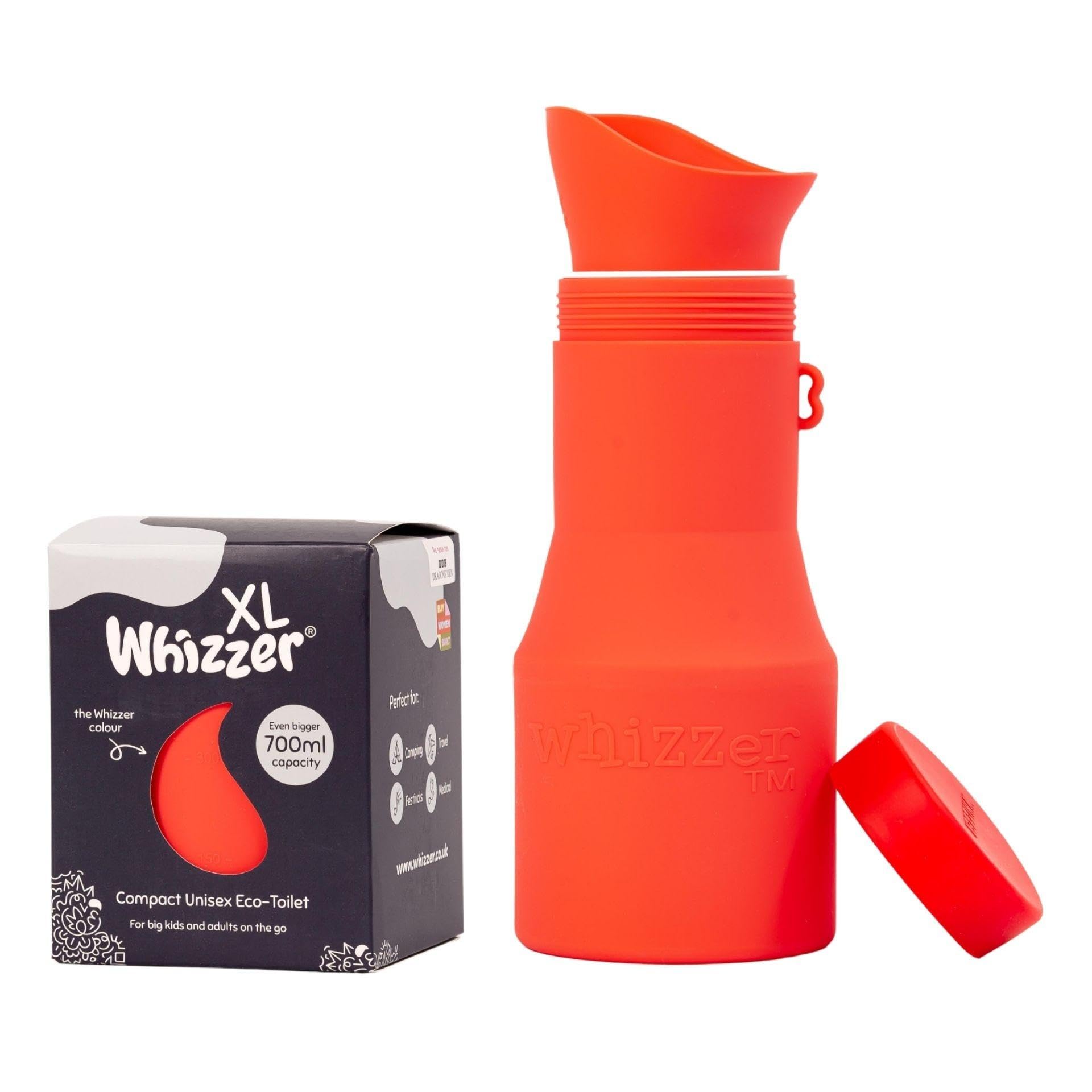 Whizzer™ - Discreet Portable Toilet For Adults - Seen on Dragons Den - Travel Essentials for Festivals, Camping, Caravans & Travel - Silicone Pee Bottle for Men & Women - Portable & Leakproof - 700ml