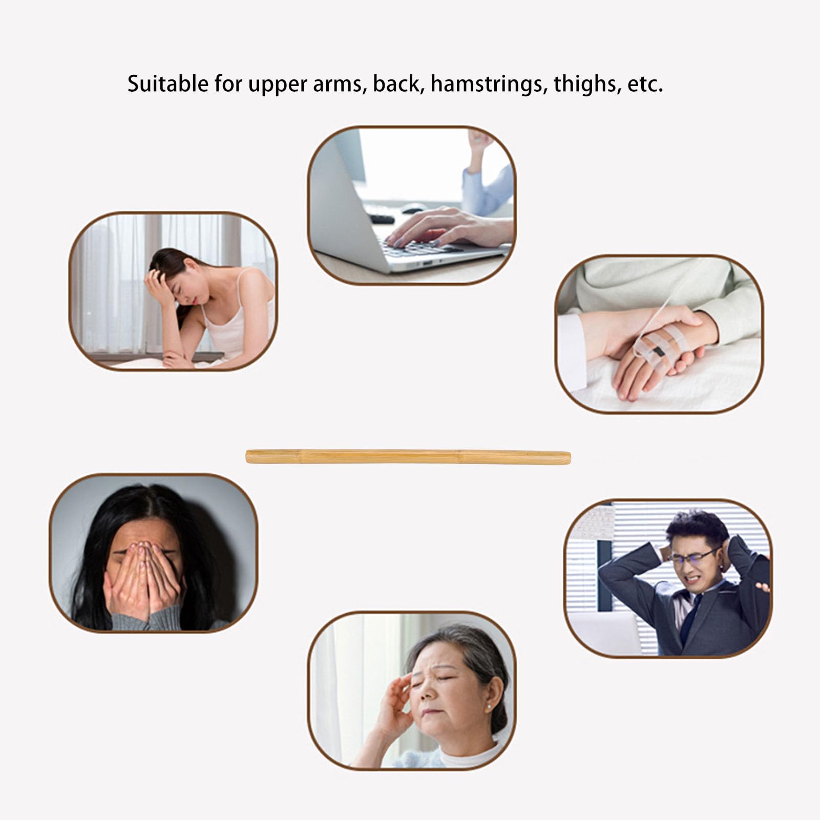 Bambus Massagestäbe, Warmes Bambus Massagegerät Zur Entspannung der Muskeln, Bambus Massageroller für Schulter, Nacken, Rücken, Oberschenkel
