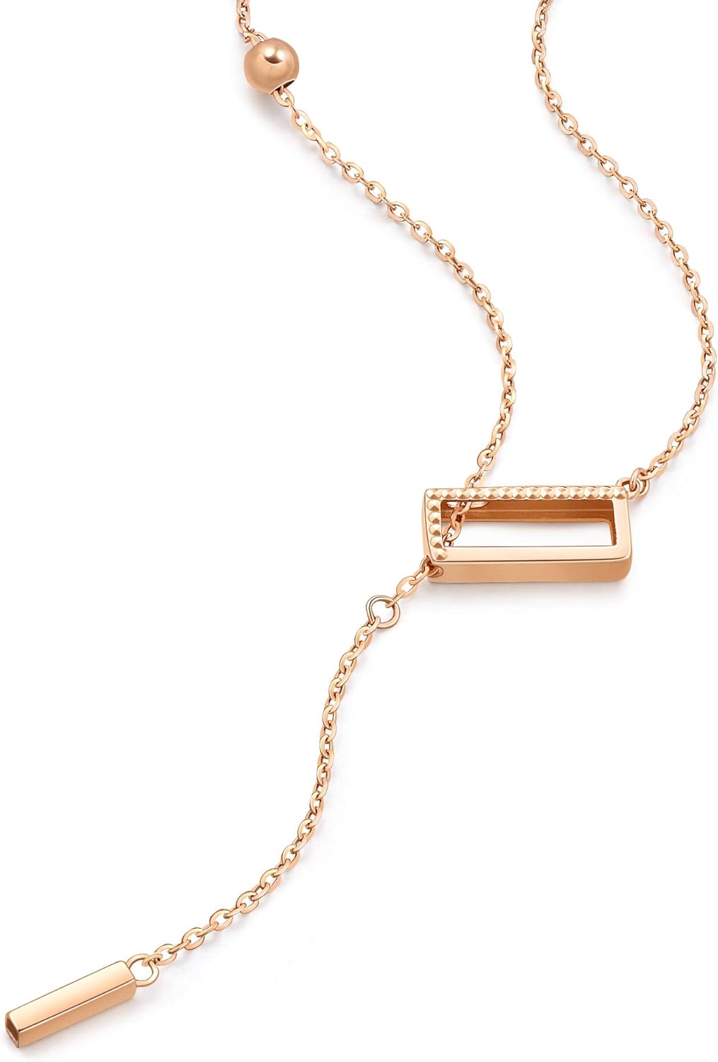 CHOW SANG SANG Delicate Gold 18K Rose Gold MINTY Collection Sleek Bar Choker/Long Necklace for Women 92234N | 18.5 Inches, (47 CM)