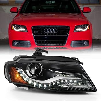Amazon Com Acanii For Hid Xenon W O Afs 2009 2010 Audi A4 B8 Led Drl Projector Headlight Headlamp Assembly Left Driver Side Automotive