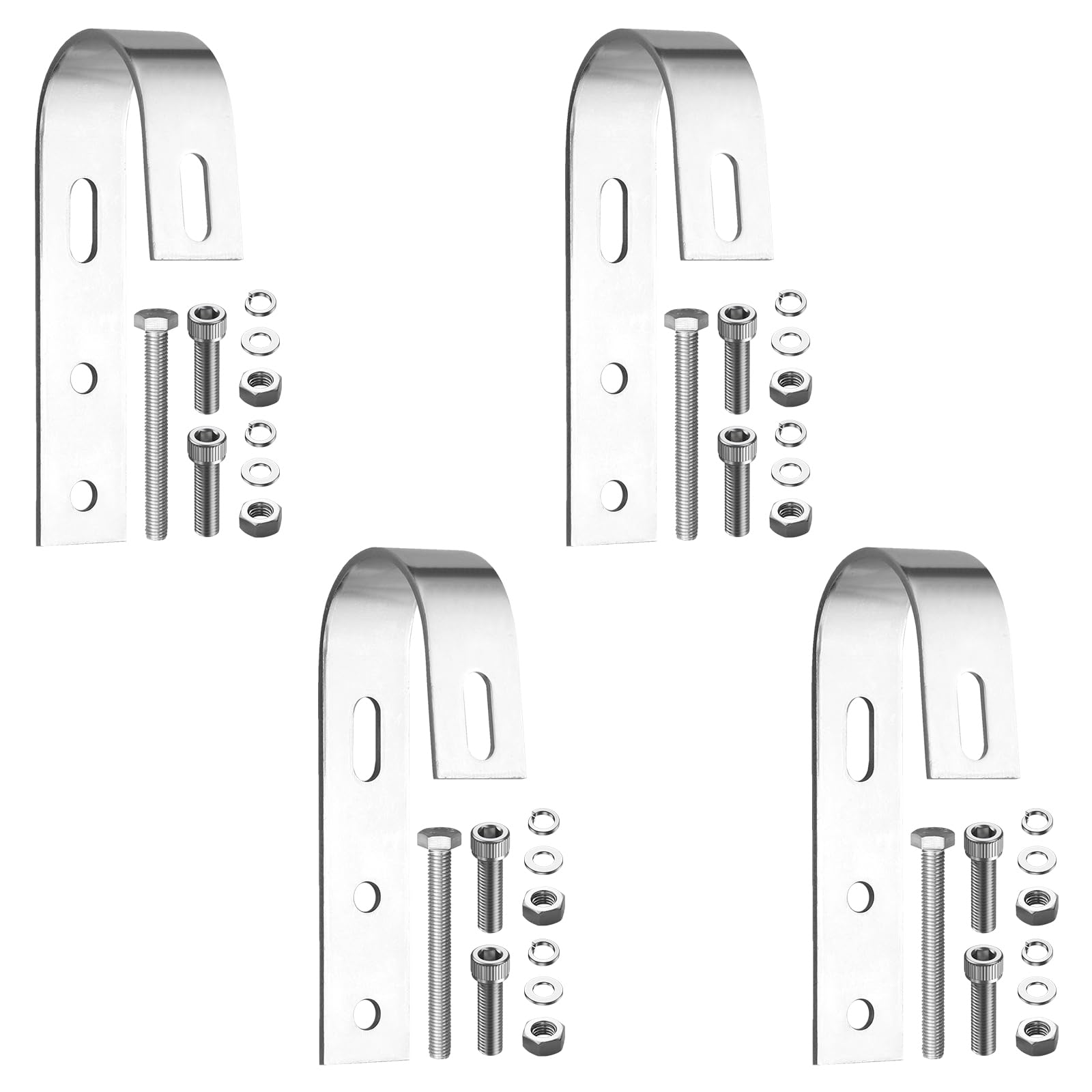 Anbte 4PCS Crochets de Fixation pour Panneaux Solaires | Crochets de Montage en Acier Inoxydable 304, Adapté à Panneaux Solaires pour Fixation, Balcon, Camping-Cars, Bateaux, Argent