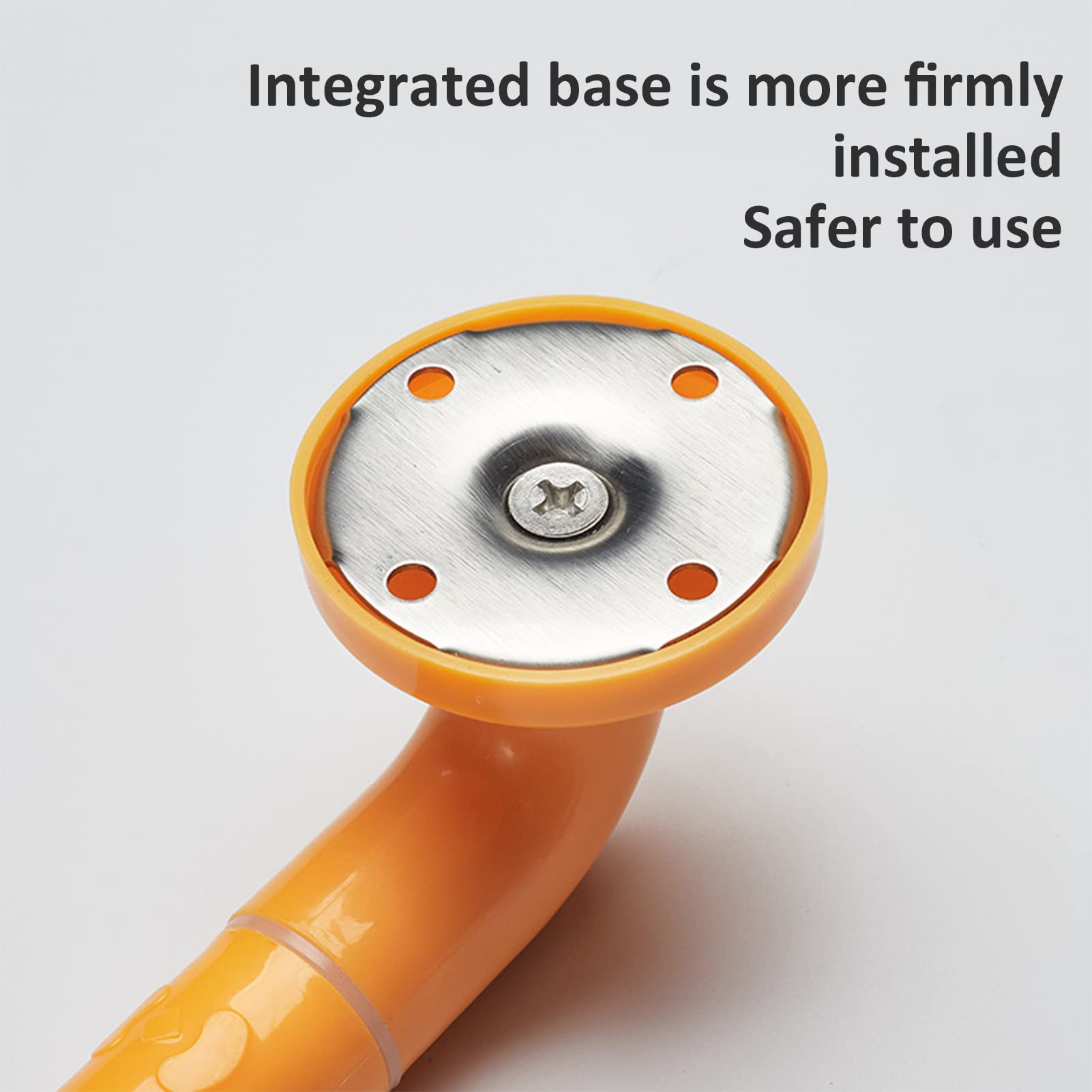 Maniglia di sicurezza antiscivolo in acciaio inox per la doccia, per anziani e anziani, 60 cm, maniglia di supporto per il bagno, barra di sostegno durevole per prevenzione degli infortuni, bianco