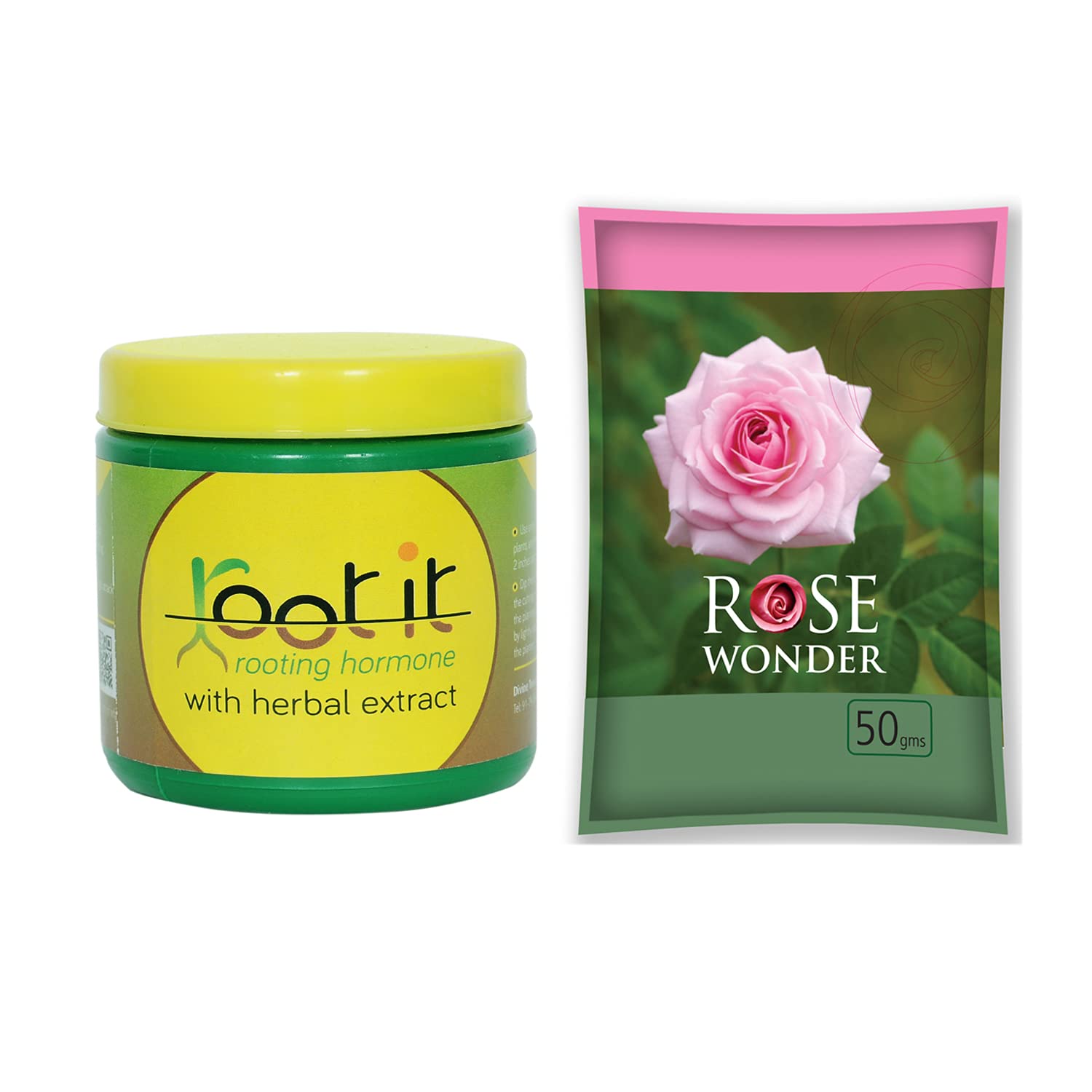 Divine Tree Root It Rooting Hormone Dry Powder For Plants Cuttings and Rose Wonder Rose Flower Fertilizer For Home Plants (250GM)