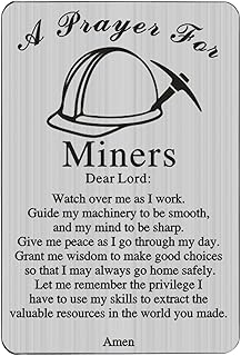 KEYCHIN Coal Miner’s Prayer Wallet Insert Card Underground Miner Gifts Card Coal Mining Jewelry For Dad Husband (Miner Card)