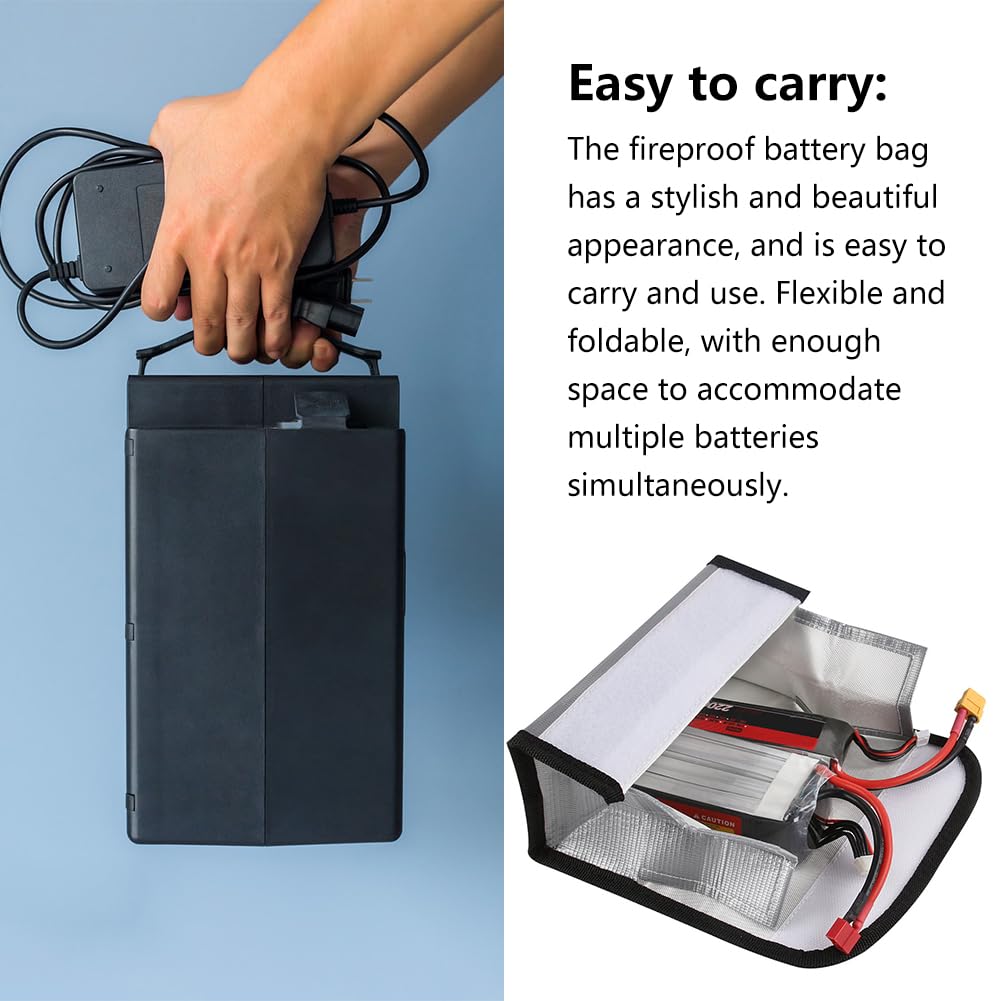 Lipo Safe Bag,Lipo Batteria Batteria Borsa,Antifuoco Antiesplosione Batteria Protezione Borsa,Lipo Batteria Safe Bag per Charge e Caricare