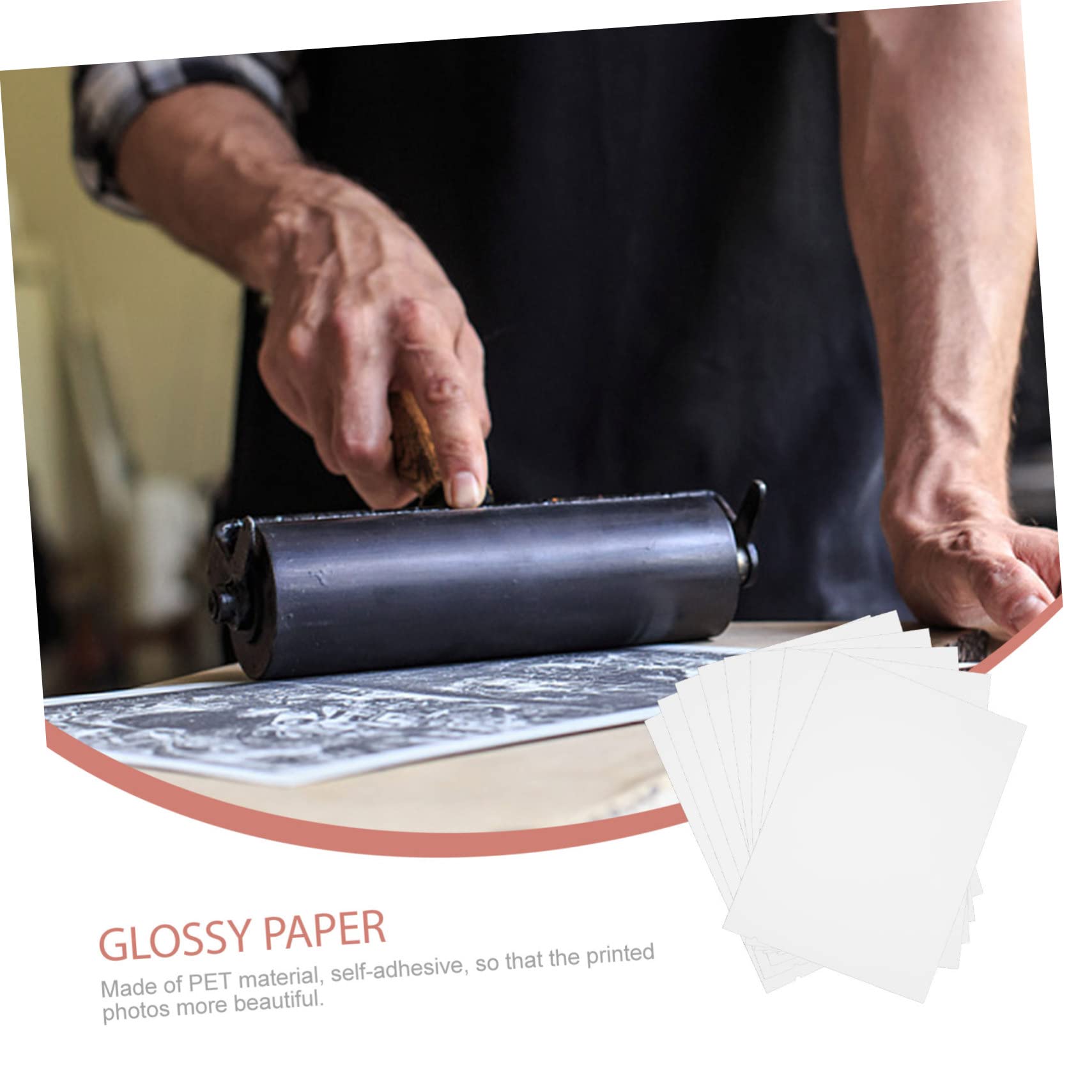 jojofuny Papel Fotográfico Doble Cara Para Impresora De Impresión Para Tarjetas De Visita Y Fotos Resistente Aceites Y Rasguños Efecto Y Material Pet Autoadhesivo 10 Hojas*5