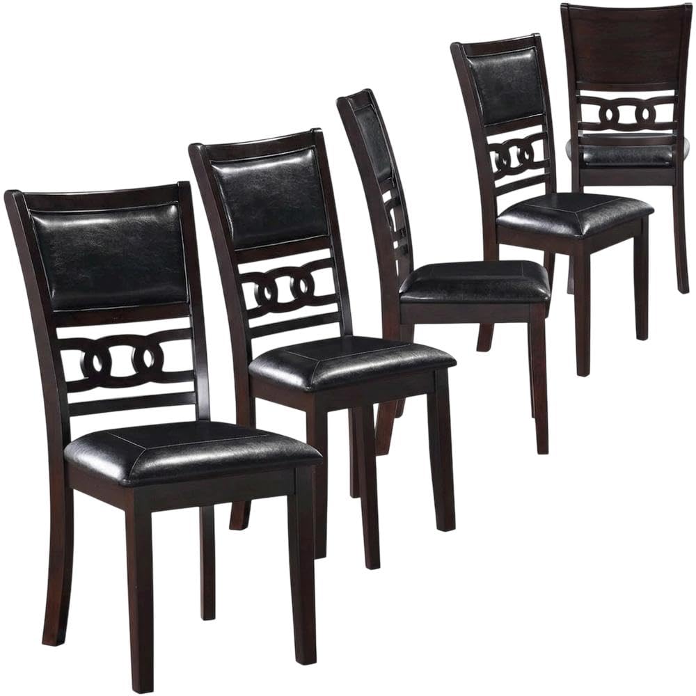 Solid Wood Dining Chairs with Fabric Seat by Starlight Canyon Home – Wood, Brown, Pack of 6