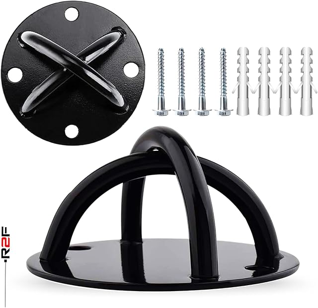 R2F Wall Mount Battle Rope Hook ceiling & Wall Suspension Straps Training Circular Ground Floor Anchor Bracket suspension ceiling hook wall bracket