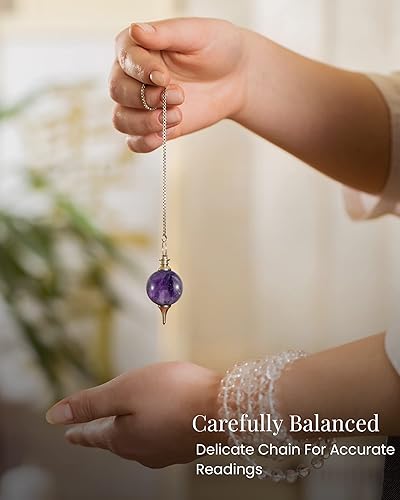 Miniatura 4 de Péndulo de amatista - Herramientas de adivinación - Péndulos de cristal - Cristales curativos y piedras - Péndulo de radiestesia - Energía de