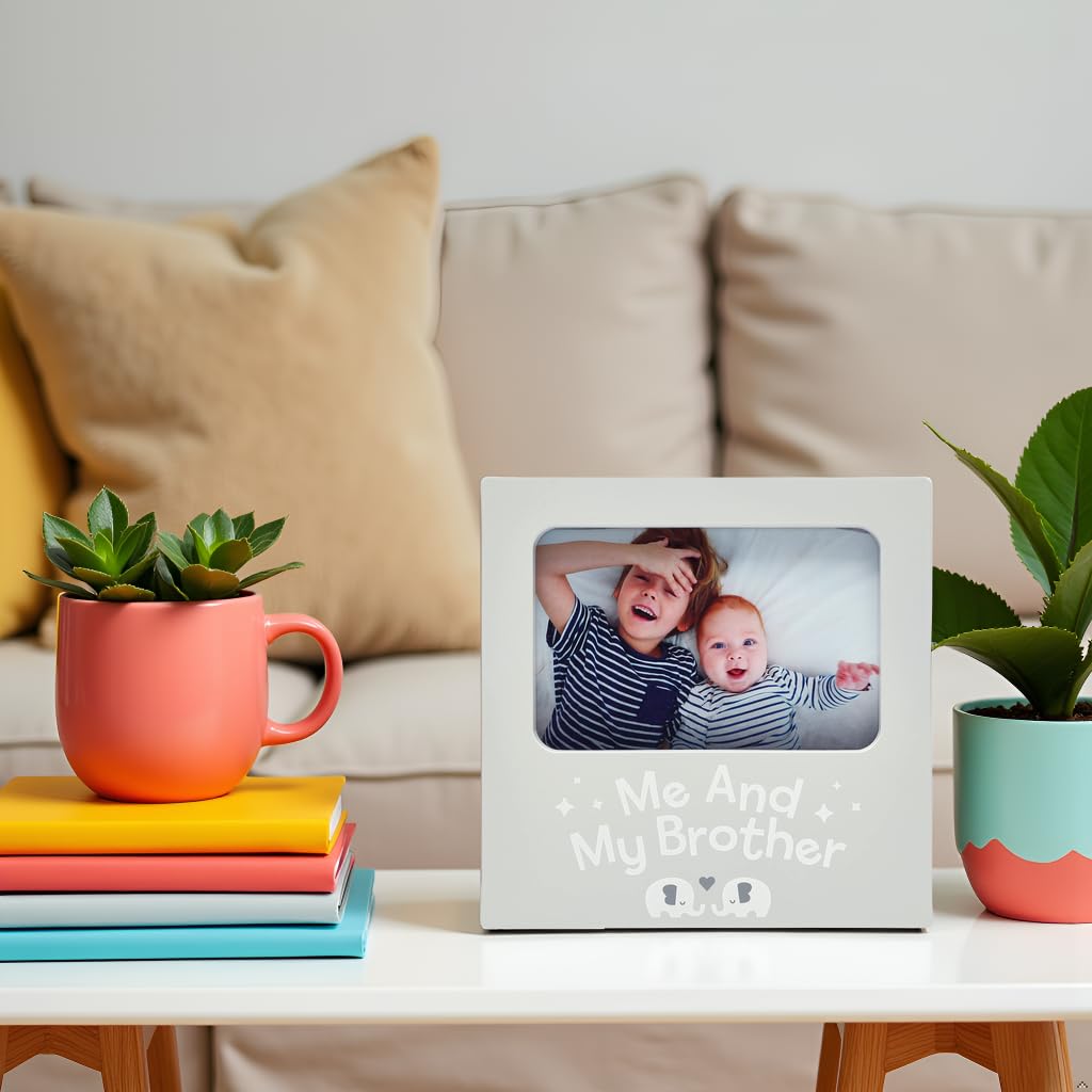 Kate & Milo Me and My Brother Frame, Baby Keepsake Frame, Sibling Picture Frame, Big Brother or Big Sister Gift, Elephants - Image 3