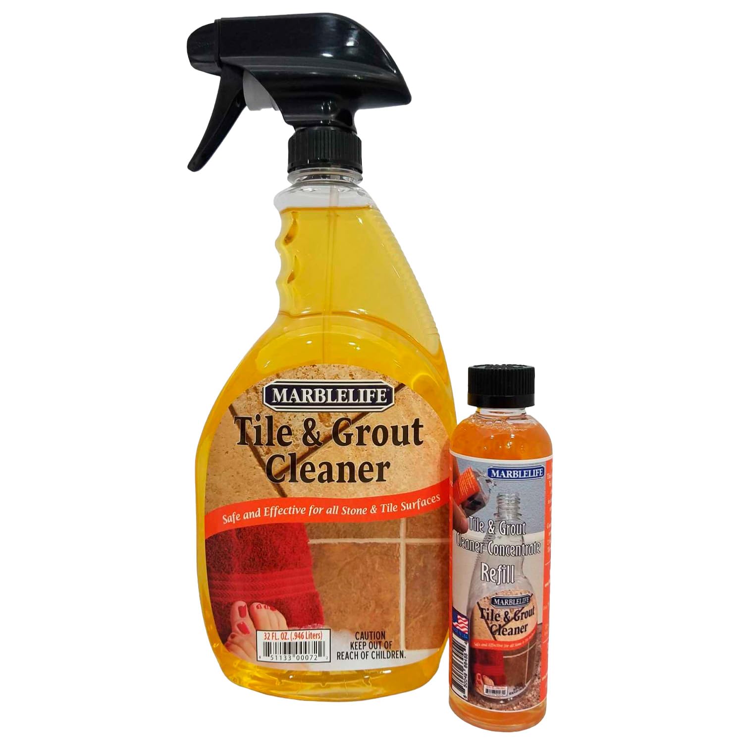 Marblelife Granite & Quartz Cleaner Kit, Ready-to-Use 32 oz Spray Cleaner + 4 oz Concentrate Refill, Daily Quartz & Granite Countertop Cleaner, Effective Stone Care for Kitchen & Shower