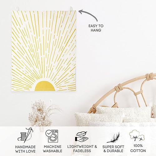 Miniatura 3 de Folkulture Juego de 3 tapices bohemios para decoración de dormitorio de niñas adolescentes, mini colgantes de pared de 16 x 20 pulgadas, vibraciones