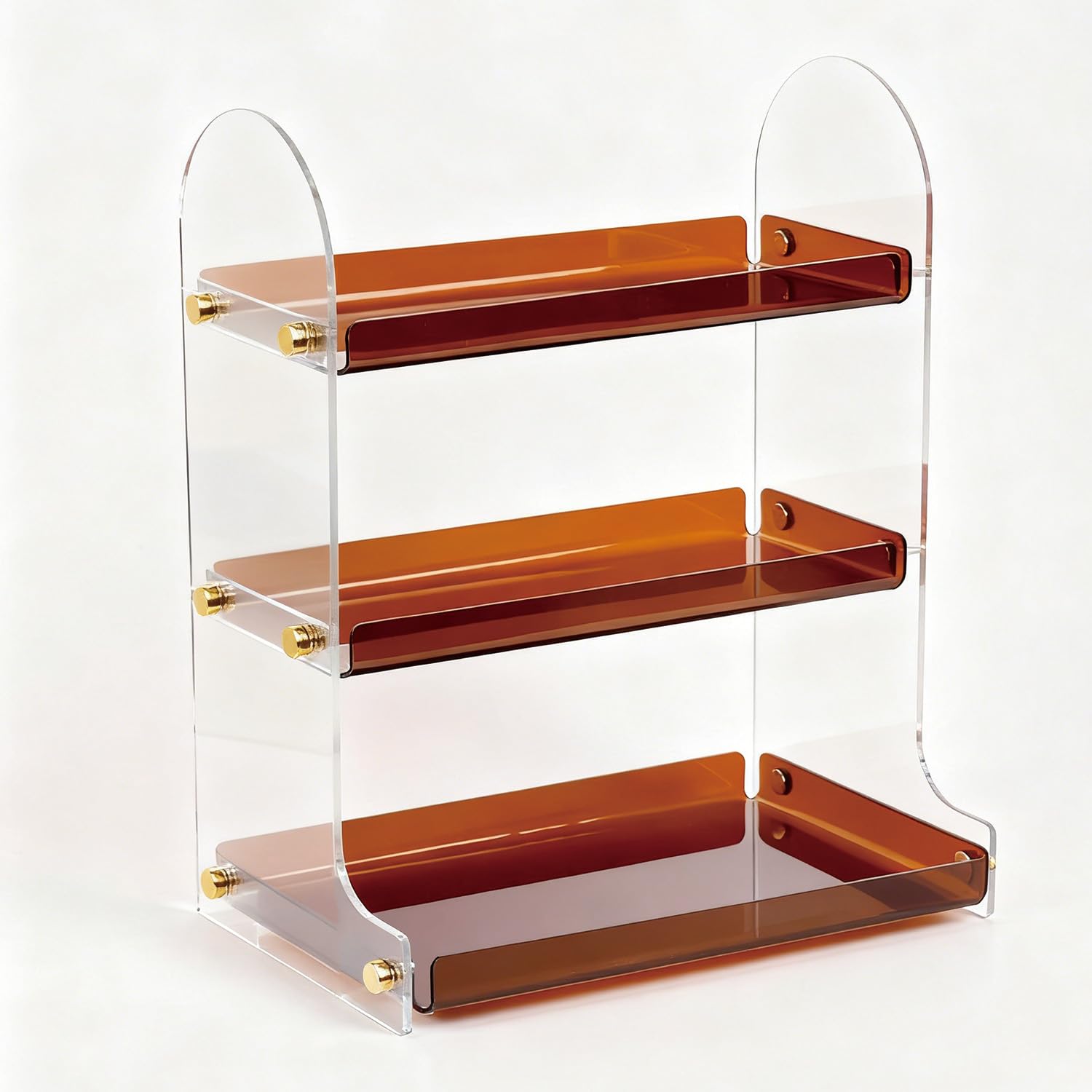 Estante acrílico de 3 niveles para encimera de baño, organizador de maquillaje impermeable para cosméticos, perfumes y soluciones de almacenamiento de oficina