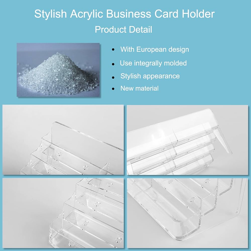JINXIAN 8 Pcs Business Card Holders Plastic Business Card Holders