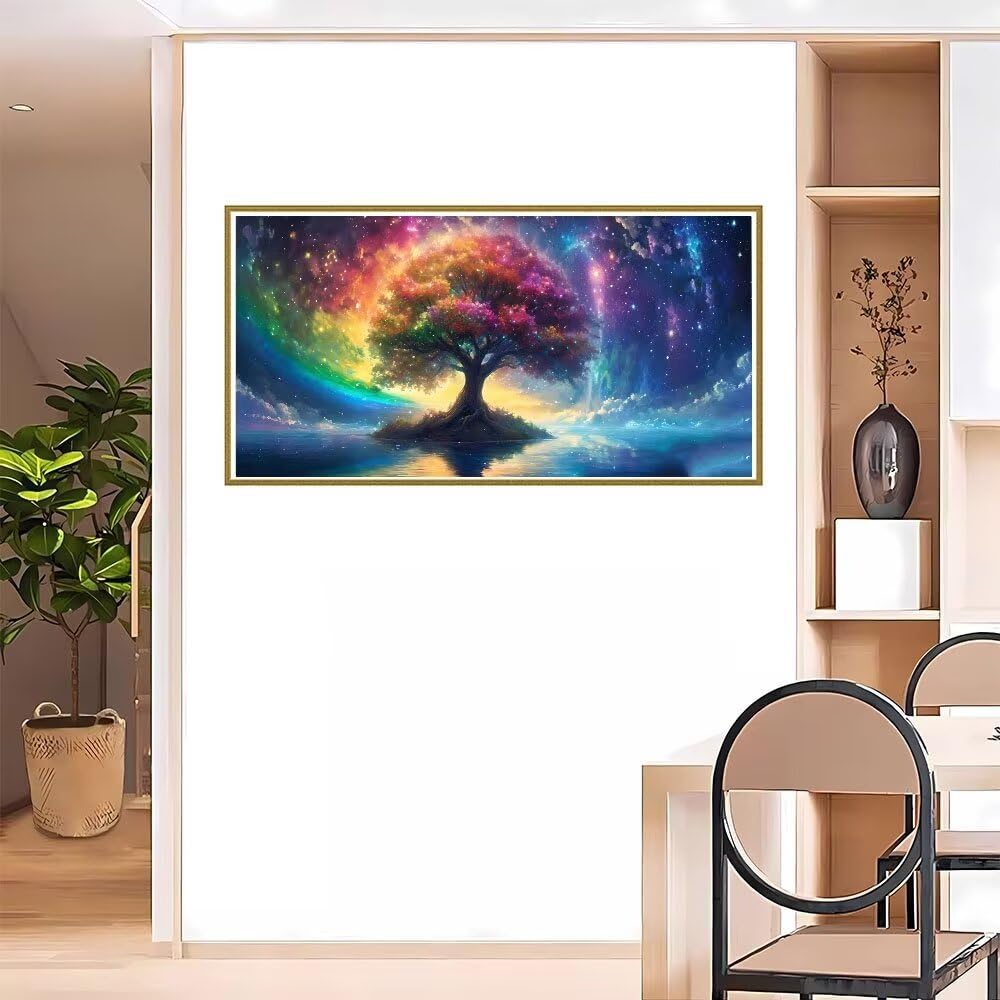 5D DIY Diamond Painting Kit Completo, Albero Dream Diamantini Strass Ricamo a Punto per Adulti Bambini Decorazione Casa, Kit per Pittura Diamante Mosaico Fai Da Te, per Decorazioni Casa 50x120cm S-310