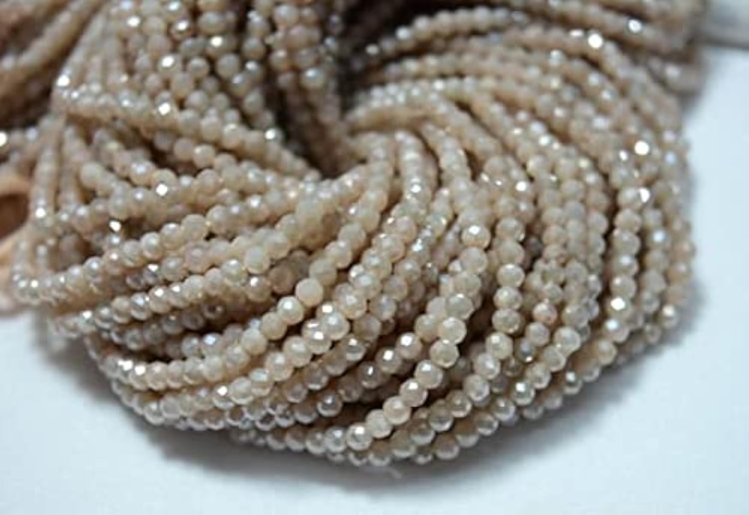 Rondelles pierre de lune pêche 3.5mm, perles naturelles pour bijoux poétiques