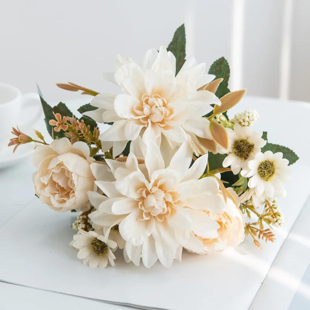 Marguerites et fleurs artificielles en soie durables contre la décoloration