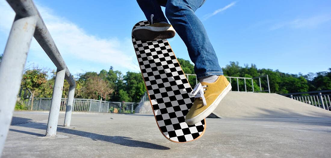 9'' Skateboard Griptape 23cm x 83cm Schachbrett Muster