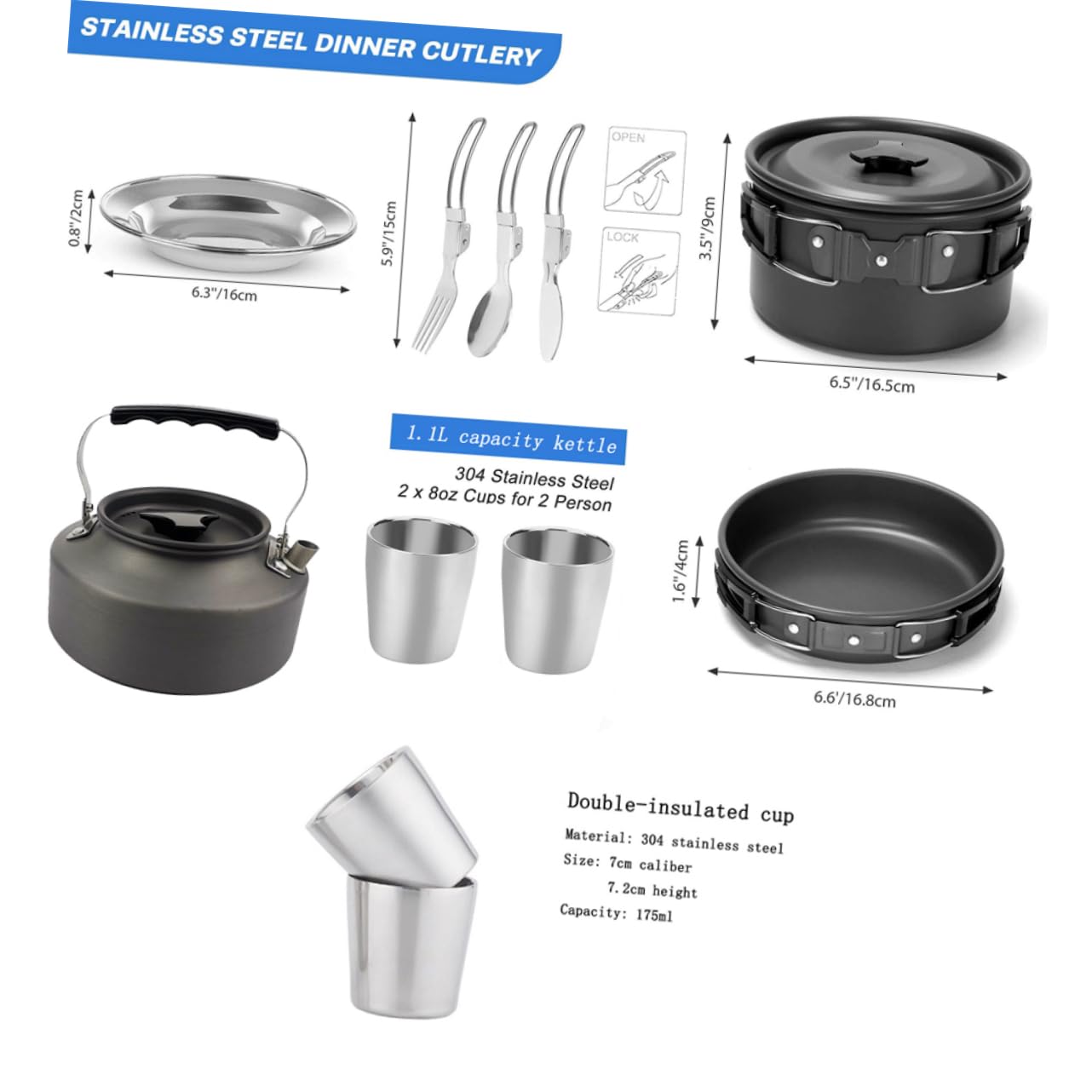 Hemobllo Cuisine pour Barbecue Et Randonnée Plaque De Cuisson Et Vaisselles Pratiques Ustensiles Légers Et Résistants