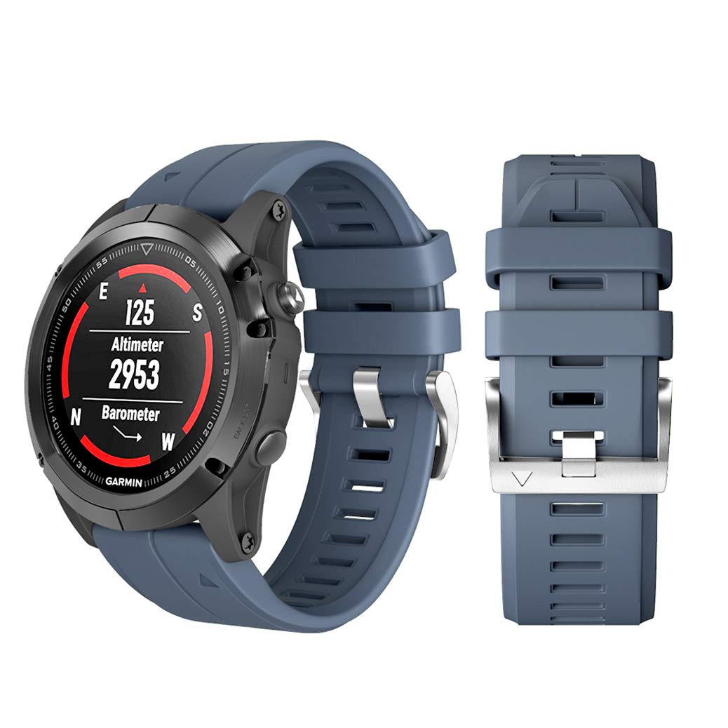 DKEnjoy Silicone Quick Release Wrist Band Replacement Bracelet Watch Strap for Garmin Fenix 5X/Fenix 5X Plus/Fenix 3/Fenix 3 HR Smartwatch (Navy)