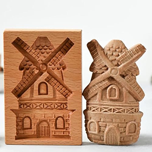 Miniatura 1 de Molde de madera tallada para galletas, cortador de galletas de jengibre, sello de galletas de jengibre, moldes de sello de prensa de conos de pino,