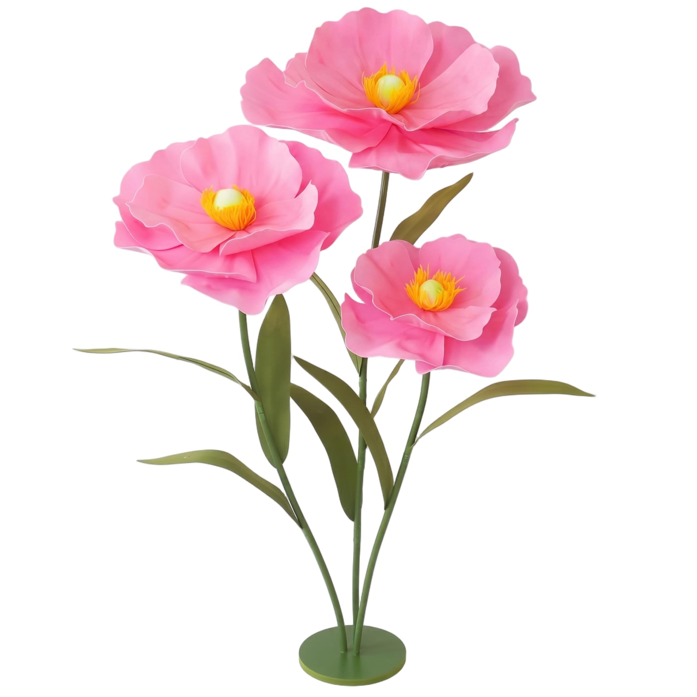 Ginwrek Oversized Flowers 5.6 Ft Giant Flowers with Stand, Realistic Oversized for Decoration, Jumbo Light EVA Artificial for Window Displays, Weddings, Style1