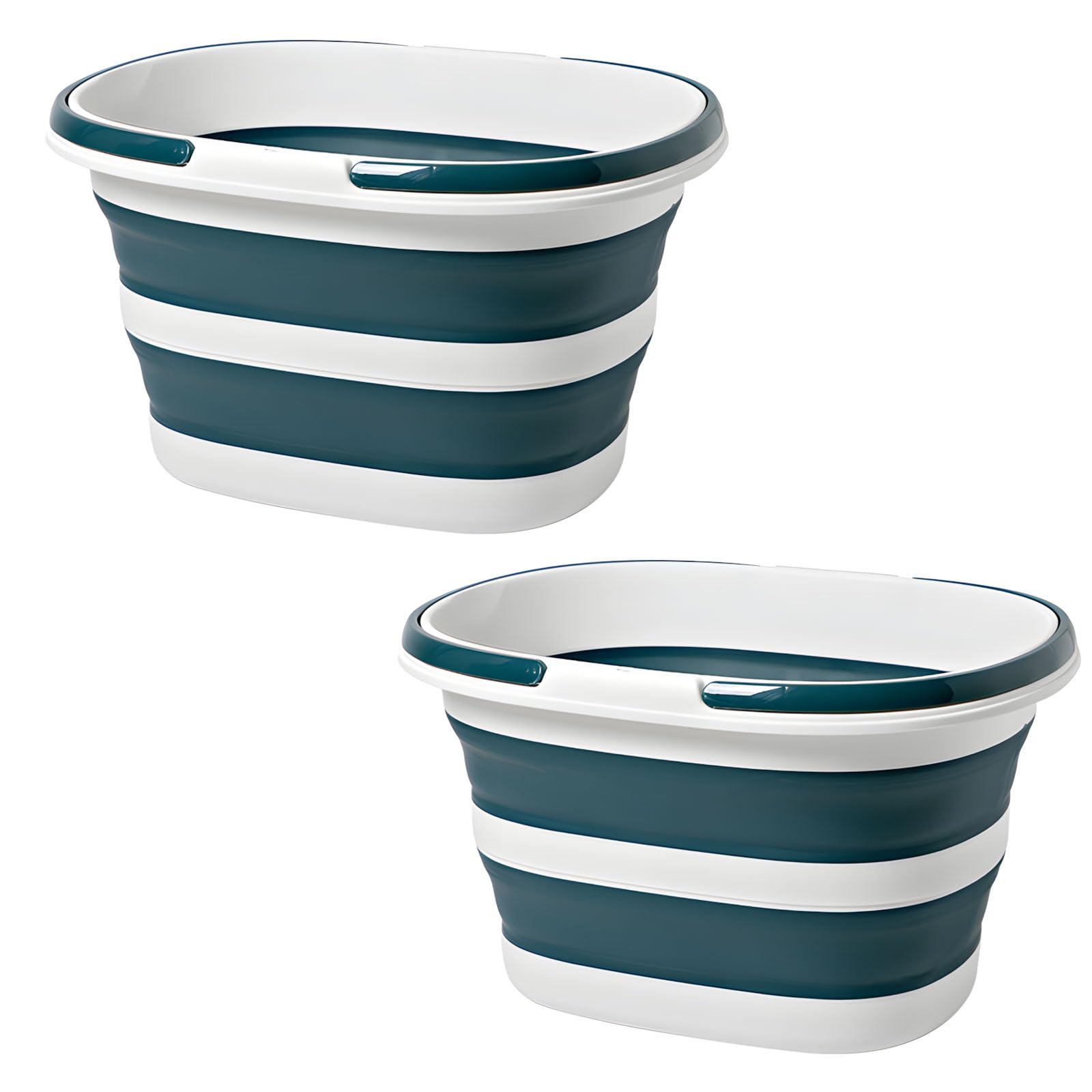 TQUXNGA Of 2 Heavy Duty Folding Buckets 16L Capacity Great for Campers Hikers and Home Cleaning Tasks Car Wash Bucket