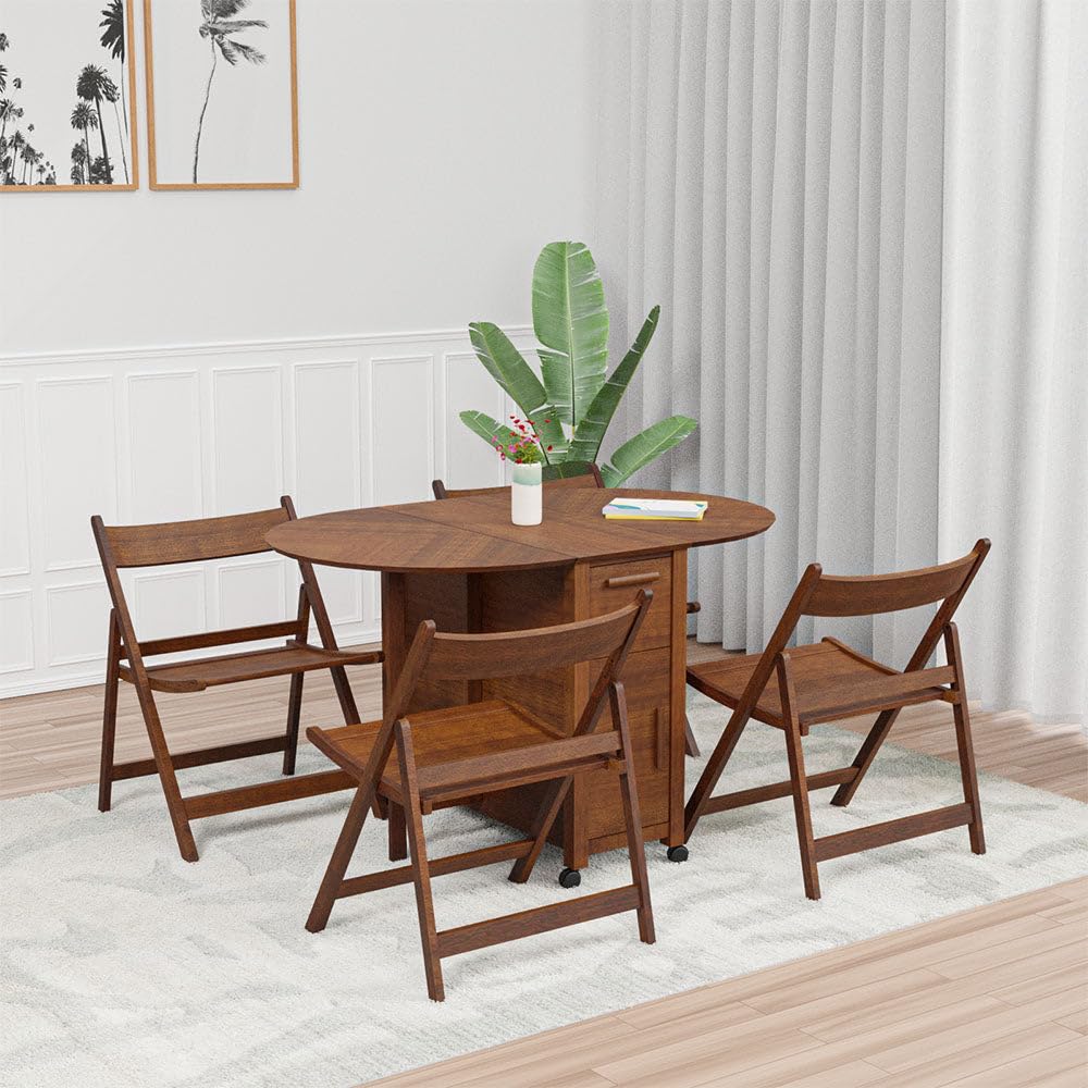 Nilkamal Carven 4 Seater Dining Table with 4 Chair with Adjustable Table Size|Knock Down|1 Year Warranty