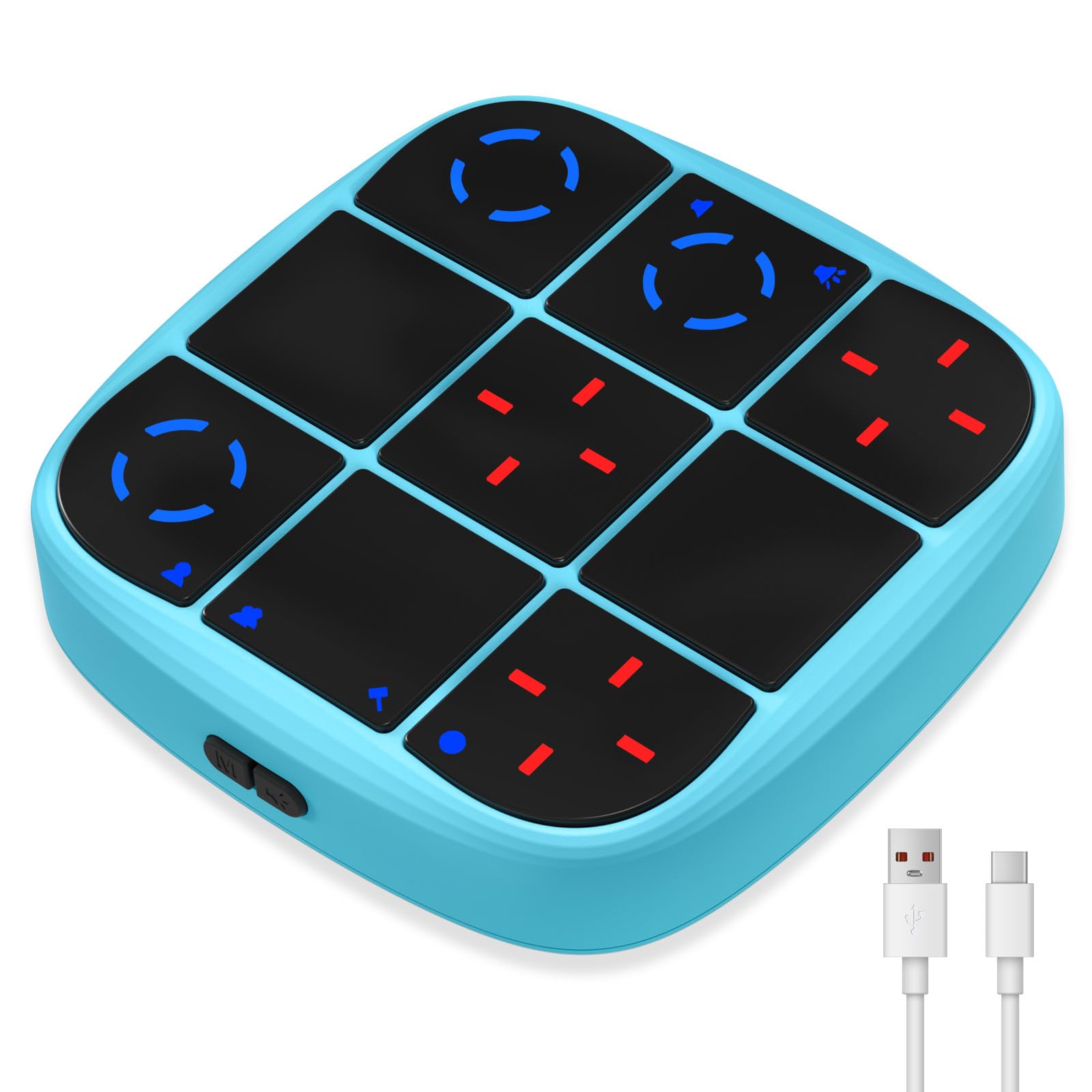 Photo 1 of **2 BUTTONS NON-FUNCTIONAL*** KOQQQ Rechargeable Tic-Tac-Toe Bolt Game, Upgraded 4-in-1 Handheld Puzzle Console, Electronic Educational Memory Game, Portable Travel Car Ride Board Games for Kids Adults (Blue)