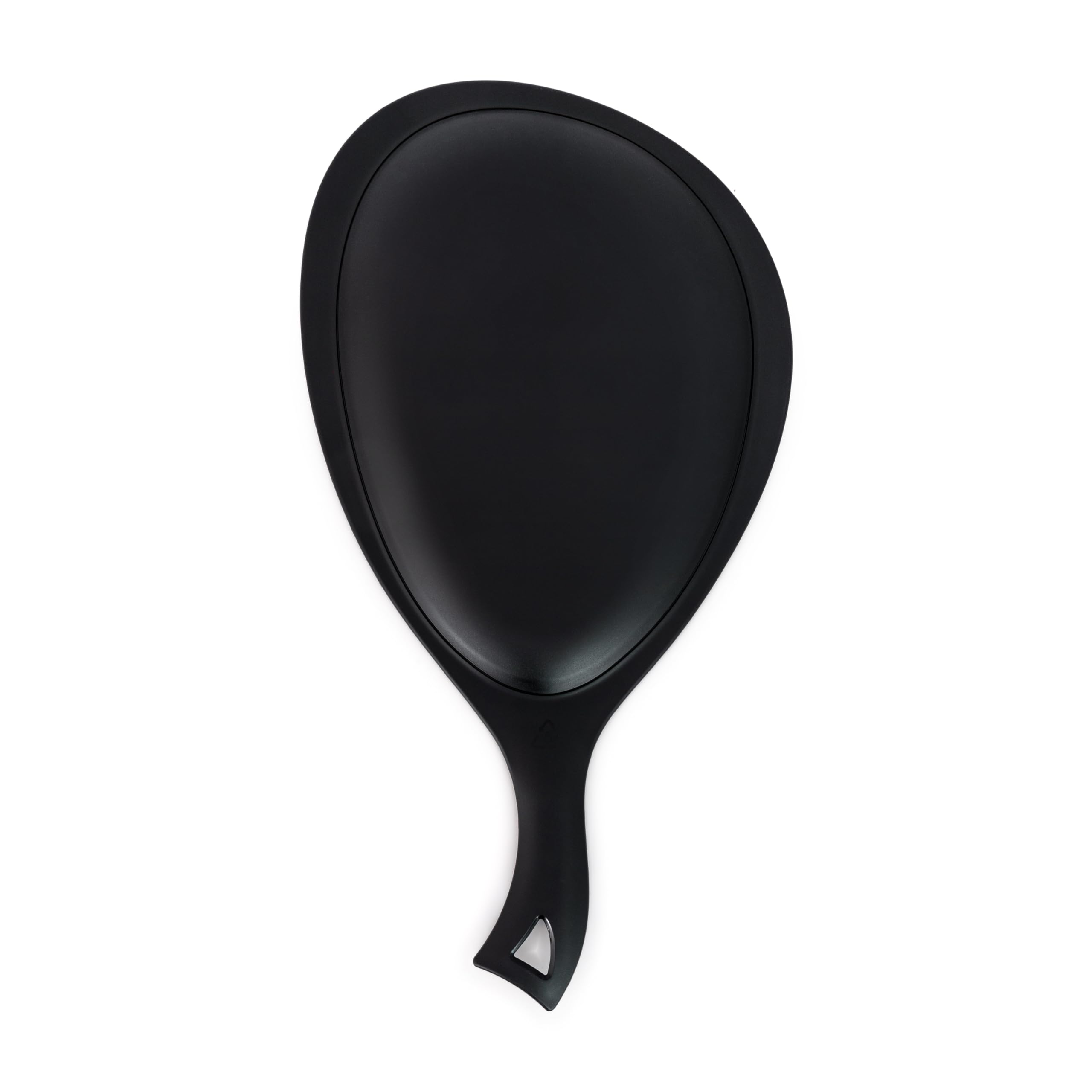 Zadro Salon Professional - Espejo de mano extragrande con asa, 10 pulgadas de ancho x 19 pulgadas de largo, espejo de mano ovalado multiusos con nuevo reflejo sin distorsión (1, negro, grande (paquete