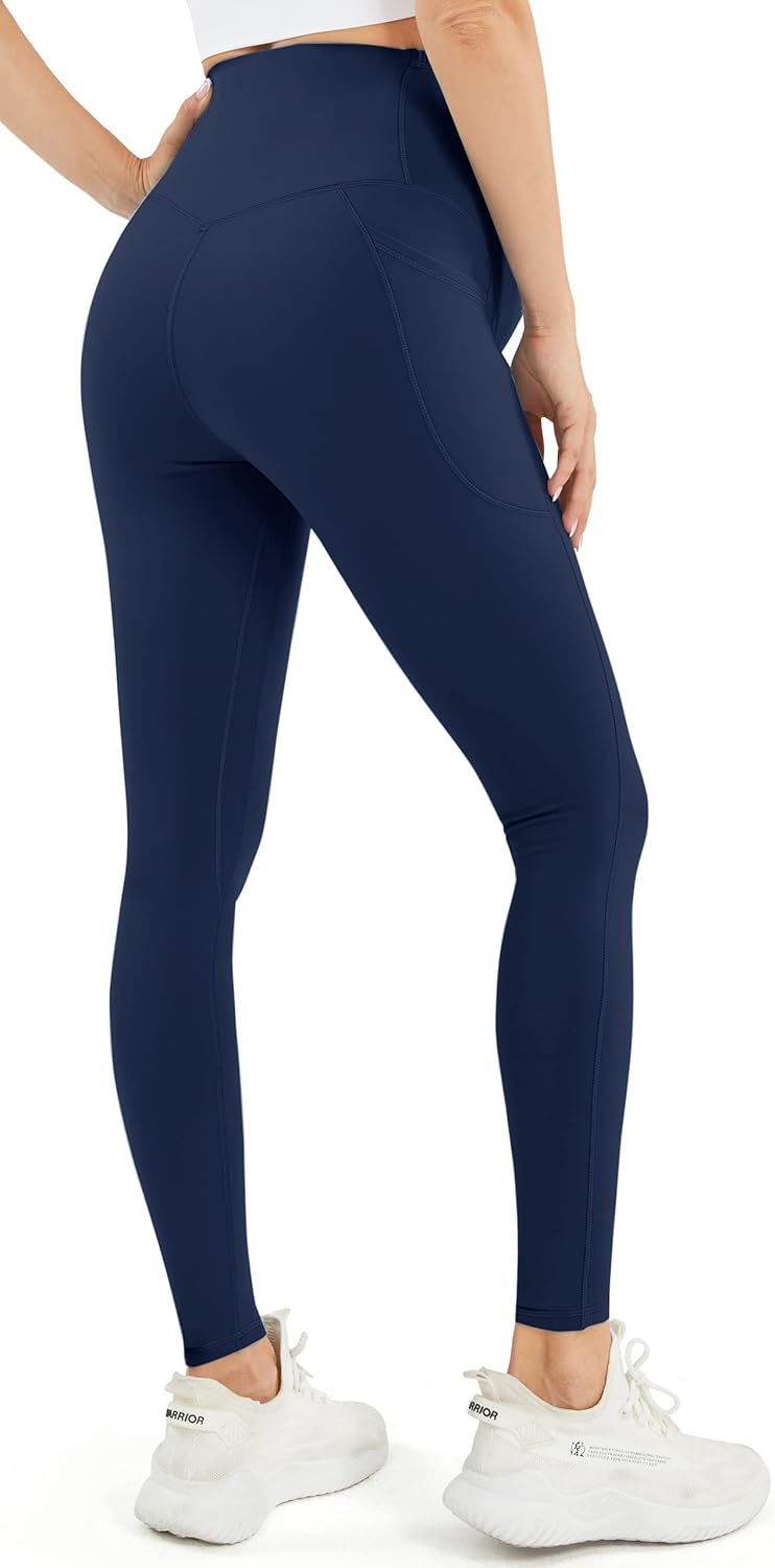 JOYSPELS Smooth Feeling Maternity Leggings Over The Belly with Pockets Workout Pregnancy Pants - Image 2