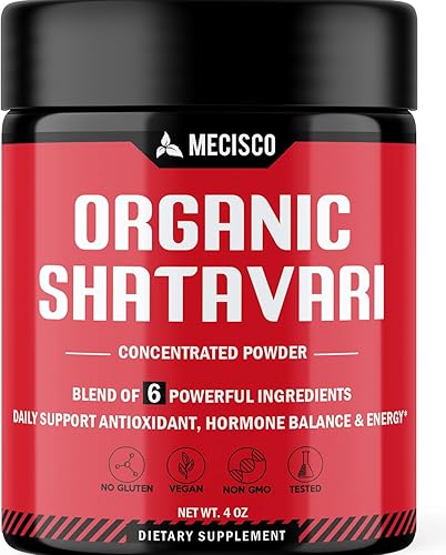 Polvo Shatavari orgánico 6 en 1, mezclado con raíz de Shatavari, Bacopa Monnieri, raíz de Ashwagandha, bayas de Vitex, fenogreco y pimienta negra,