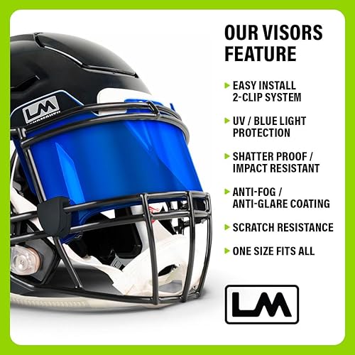 Miniatura 3 de Loudmouth - Visera de fútbol americano de ajuste universal, para jóvenes y adultos