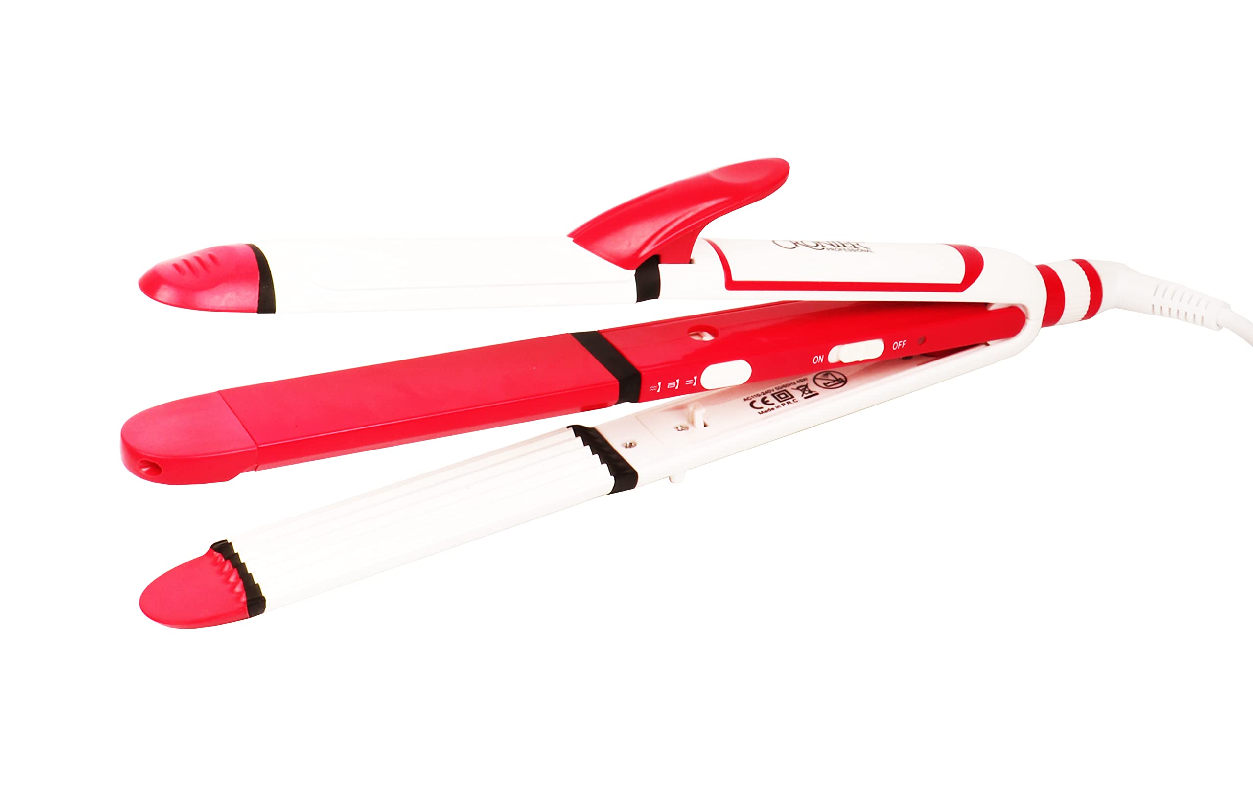 Fiiasa CORNIER PROFESSIONAL ULTIMATE STYLIST HP-8088 Hair Straightener (WHITE & PINK)